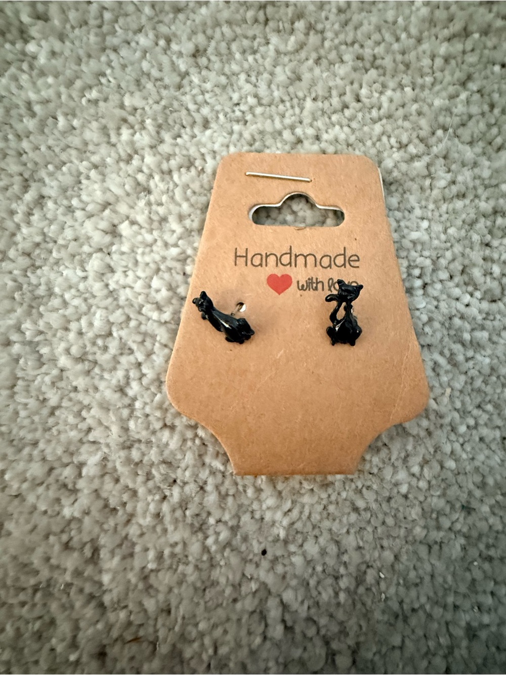 Black Cat Stud Earrings for Kids